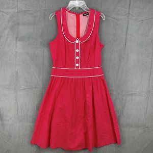 Retrolicious Dress Womens Large Red Polka Dot Pin Up Girl Retro Made In USA